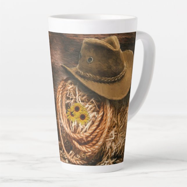 Taza De Café Latte Gorra Cowboy (Ángulo derecho)