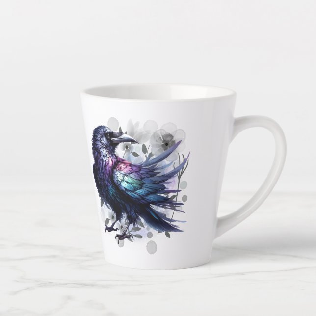 Taza De Café Latte Goth Raven Coffee Mug Dark Aesthetic  (Derecha)