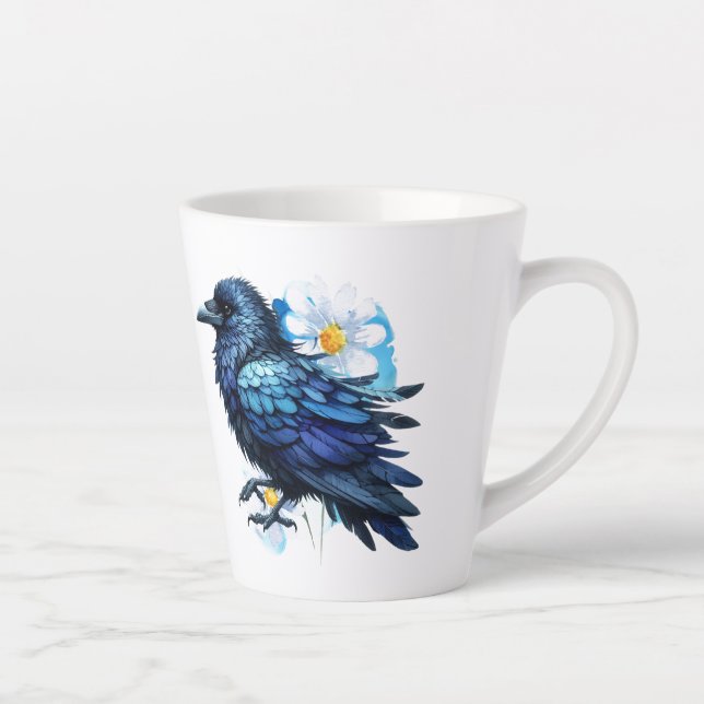 Taza De Café Latte Goth Raven Coffee Mug Dark Aesthetic  (Derecha)