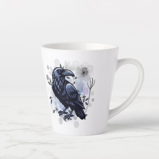 Taza De Café Latte Goth Raven Coffee Mug Dark Aesthetic  (Derecha)