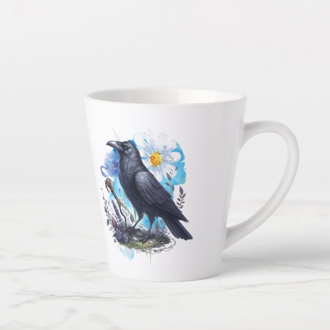 Taza De Café Latte Goth Raven Coffee Mug Dark Aesthetic  (Derecha)