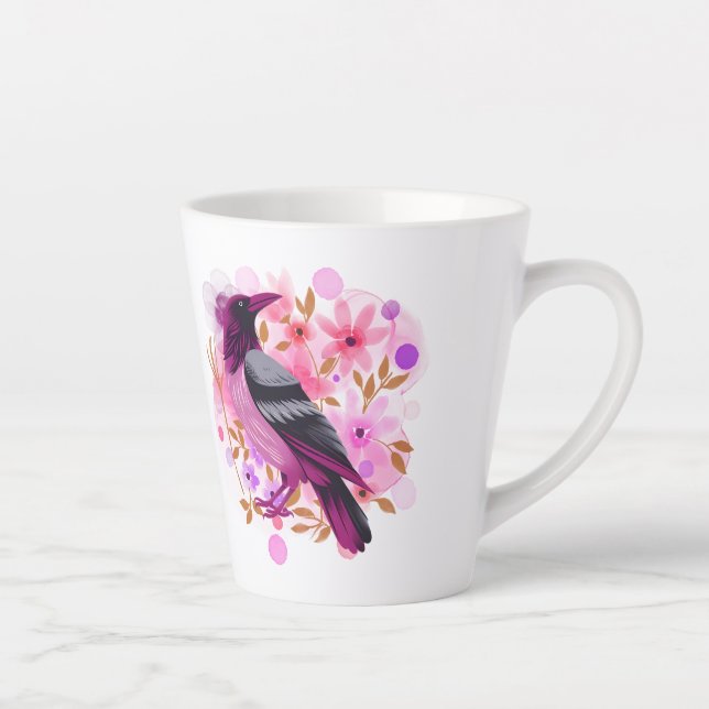 Taza De Café Latte Goth Raven Coffee Mug Dark Aesthetic (Derecha)