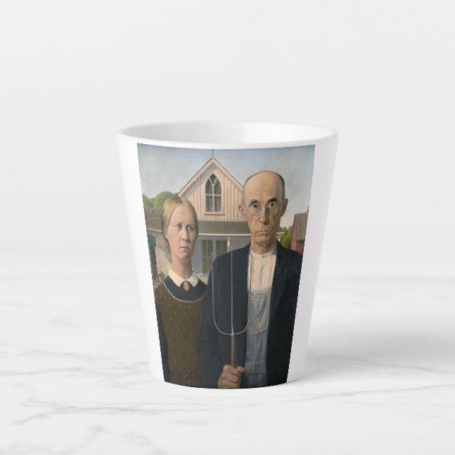 Taza De Café Latte Gótico Americano: Pobre agricultor rural (Anverso)