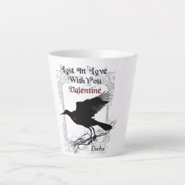 Taza De Café Latte Gótico Black Crow and Lace Valentte Latte Cup
