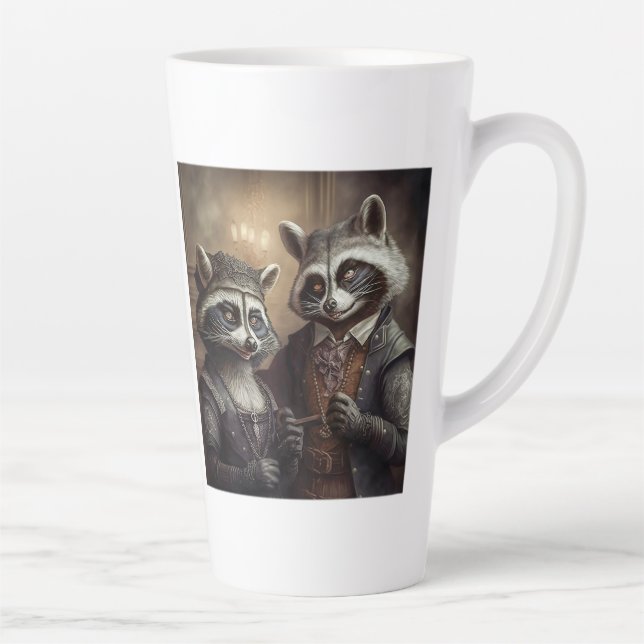 Taza De Café Latte Gótico Raccoons Latte Mug (Derecha)