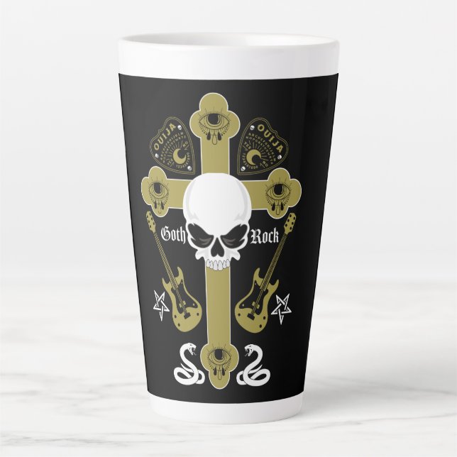 Taza De Café Latte Gótico Rock Fashion (Anverso)