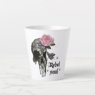 Taza De Café Latte Gótico Skull Rebel Soul