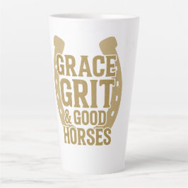 Taza De Café Latte Grace, Grit & Good Horses Western