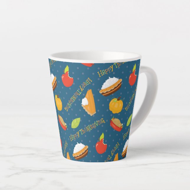 TAZA DE CAFÉ LATTE GRACIAS A TURKEY PUMPKIN PIE PUMPKINS (Ángulo derecho)