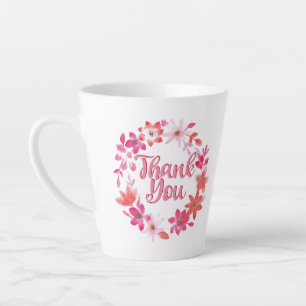 Taza De Café Latte Gracias Nota - Floral Handwriter Muchas Gracias