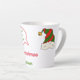 Taza De Café Latte Graciosa foto de nieto en Navidades Gorras navideñ