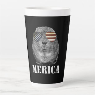 Taza De Café Latte Graciosa Guinea Cerdo Merica Patriótica Ue Glass D