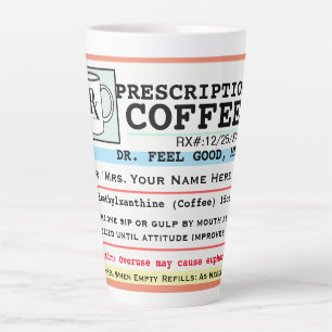 Taza De Café Latte Graciosa RX Receta Café Mug