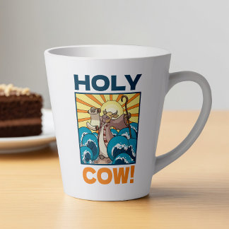 Taza De Café Latte ¡Graciosa vaca Santa! Personalizado de animales de