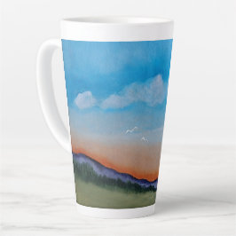 Taza De Café Latte Graciosas Colinas Sunset
