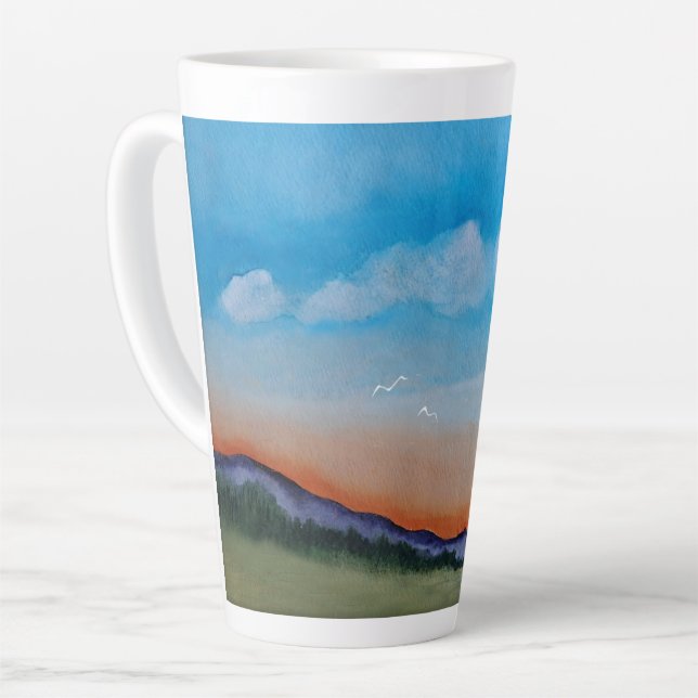 Taza De Café Latte Graciosas Colinas Sunset (Ángulo izquierdo)