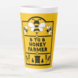 Taza De Café Latte Gracioso agricultor de miel acuaria