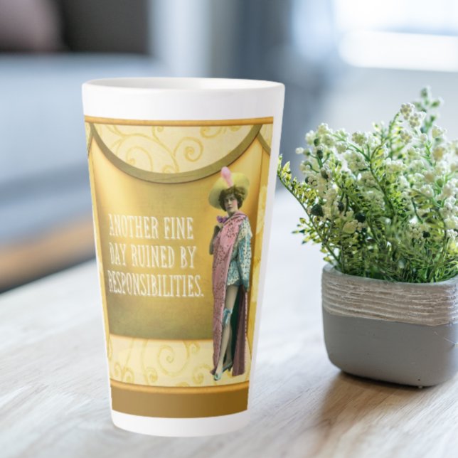 Taza De Café Latte Gracioso arruinado por las responsabilidades (Subido por el creador)