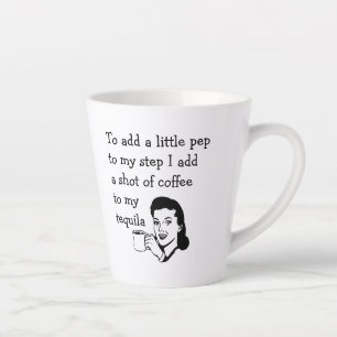 Taza De Café Latte Gracioso Café Tequila Cita Arte Retro