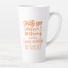 Taza De Café Latte Gracioso Coffee Coffee Naranja Calligraphy Tall