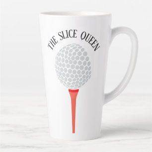 Taza De Café Latte Gracioso El Tee De La Pelota De Golf De Slice Quee