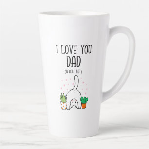 Taza De Café Latte Gracioso Gato Que Te Amo Papá Mucho