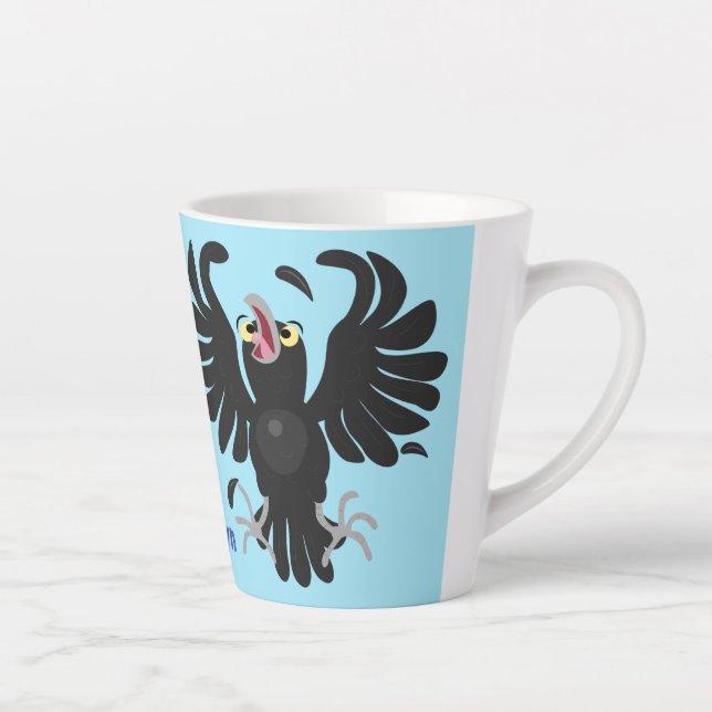Taza De Café Latte Gracioso ilustracion de personalizado de cuervos l (Derecha)