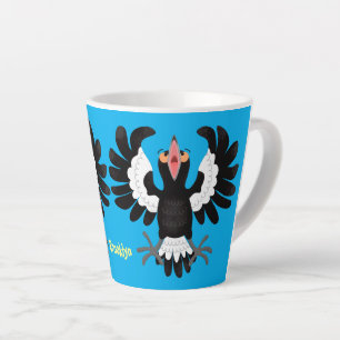 Taza De Café Latte Gracioso ilustracion de personalizado magpie austr