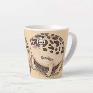 Taza De Café Latte Gracioso ilustracion personalizado de rana de lluv