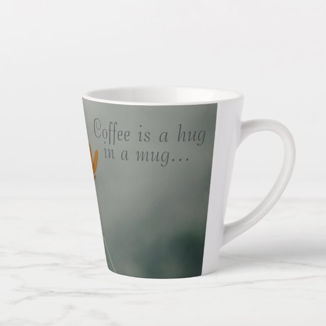 Taza De Café Latte Gracioso Latte Mug - "Pero primero, café" (Derecha)