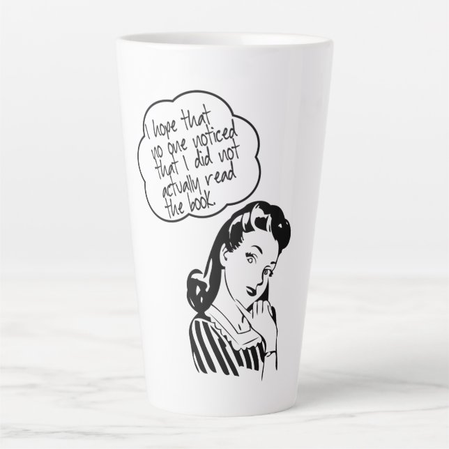 Taza De Café Latte Gracioso libro de Club Retro Reading (Anverso)