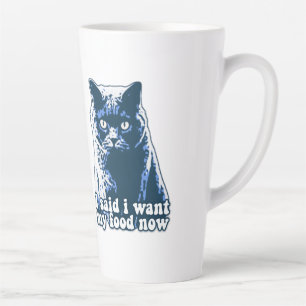 Taza De Café Latte Gracioso meme de gatos enojados para gatos y dueño