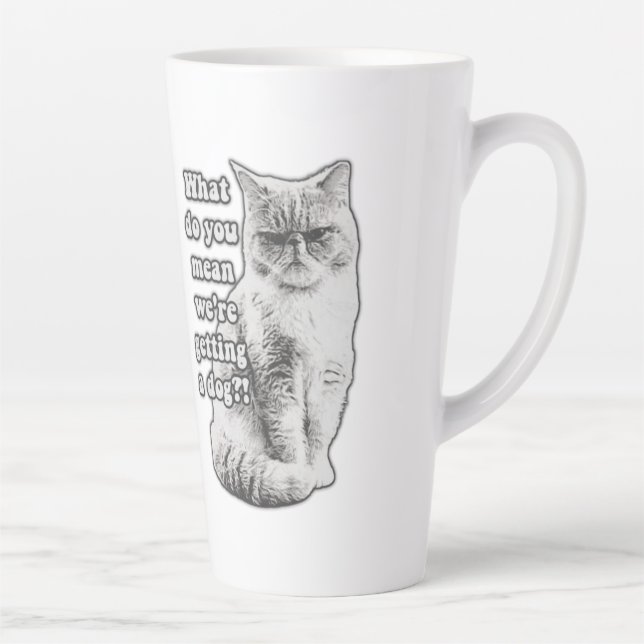Taza De Café Latte Gracioso meme de gatos gruñón para los amantes de  (Derecha)