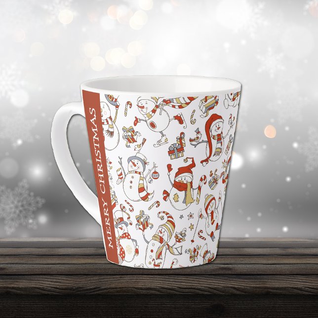 Taza De Café Latte Gracioso patrón de Año Nuevo de los Navidades de N (Subido por el creador)