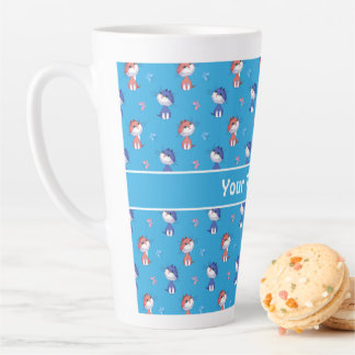 Taza De Café Latte Gracioso patrón de gatos y mariposas ricas