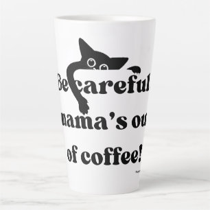 Taza De Café Latte Gracioso Peekaboo Black Cat Latte Mug - Café lindo