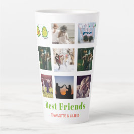 Taza De Café Latte Gracioso regalo de COLLAGE DE FOTOS BFF Personaliz