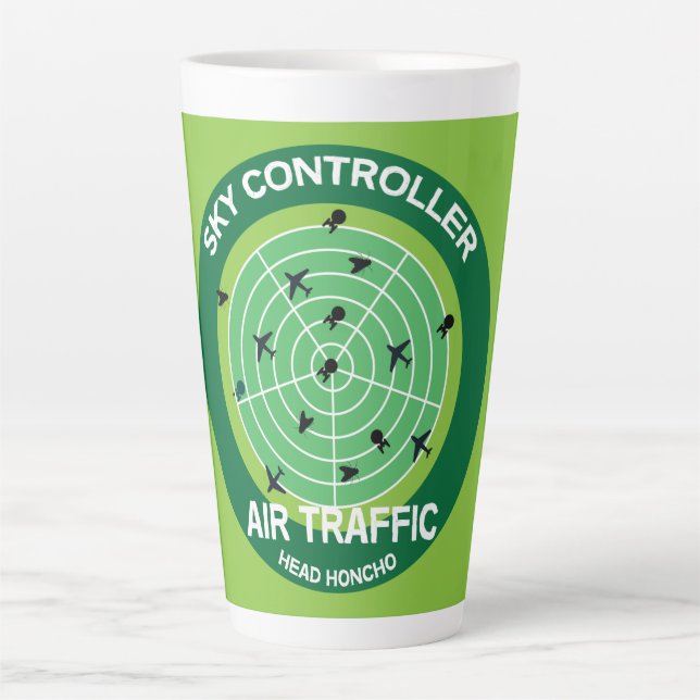 Taza De Café Latte Gracioso regalo del controlador de tráfico aéreo | (Anverso)