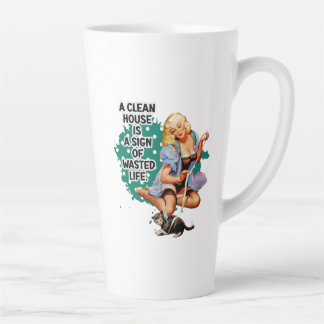 Taza De Café Latte Gracioso retro Housewife Humor Pin up Art