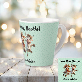 Taza De Café Latte Graciosos "Love Moo Bestie" Personalizados Mejores