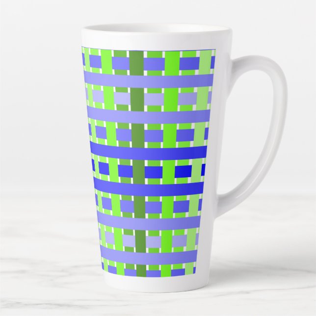 Taza De Café Latte Gradiente azul trenzado (Derecha)