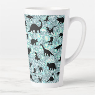 Taza De Café Latte gradiente de ballena de tiburón de silueta Sparkle