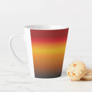 Taza De Café Latte Gradiente de sol Naranja rojo vibrante amarillo na