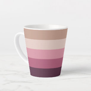 Taza De Café Latte Gradiente Rosa Neutral Armónico Franja Horizontal