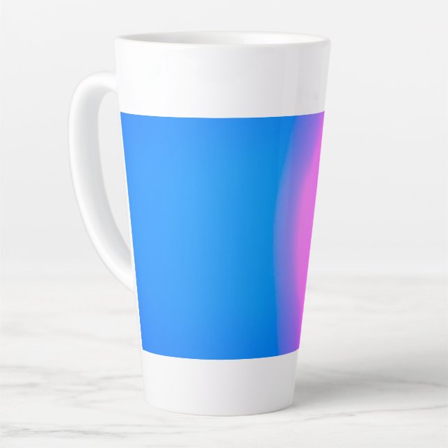 Taza De Café Latte Gradiente rosa y azul  (Ángulo izquierdo)