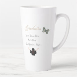 Taza De Café Latte Graduación con nombre personalizado, fecha y calif