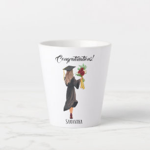Taza De Café Latte Graduación de acuarela personalizada