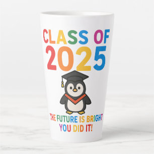 Taza De Café Latte Graduación De Pingüino 2025