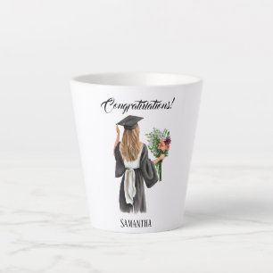 Taza De Café Latte Graduación personalizada de acuarela (12)