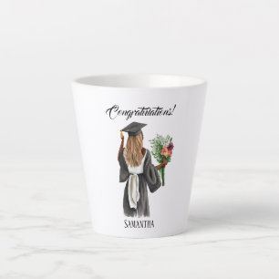 Taza De Café Latte Graduación personalizada de acuarela (13)